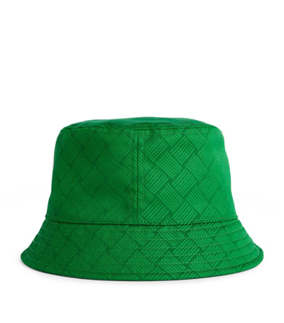 Shop Bottega Veneta Jacquard Intreccio Bucket Hat In Green