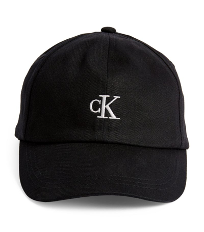 Shop Calvin Klein Kids Logo Monogram Baseball Cap In Black