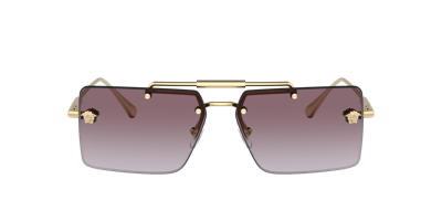 Versace Pink Gradient Flash Mirror Rectangular Ladies Sunglasses Ve2245 100258 60 In Brown