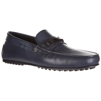 Shop Tod's City Loafers In Blue