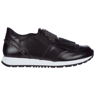Shop Tod's Women's Shoes Leather Trainers Sneakers In Black