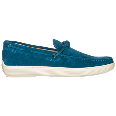 Shop Tod's Laccetto Loafers In Blue