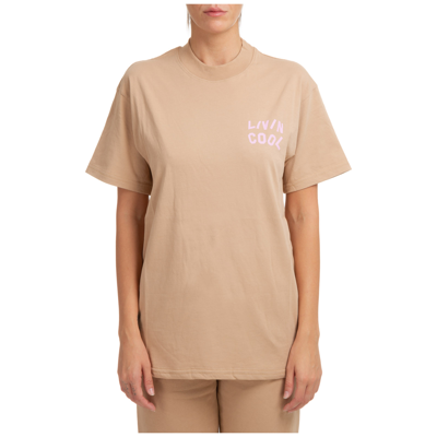 Shop Livincool Women's T-shirt Short Sleeve Crew Neck Round In Brown