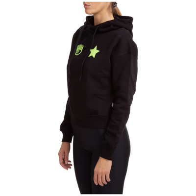 Shop Chiara Ferragni Women's Sweatshirt Hood Hoodie  Eye Star In Black