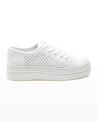 Shop Jslides Natashsa Perforated Low-top Sneakers In White