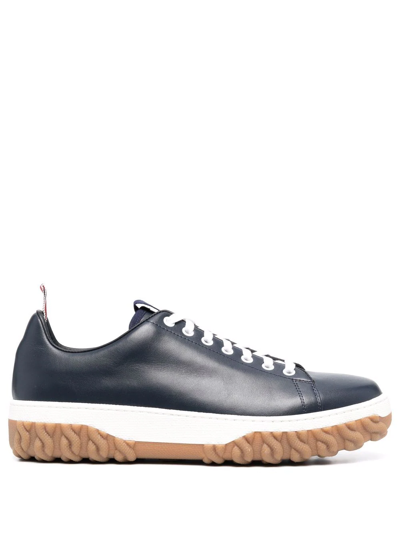 Shop Thom Browne Court Lace-up Sneakers In Blue