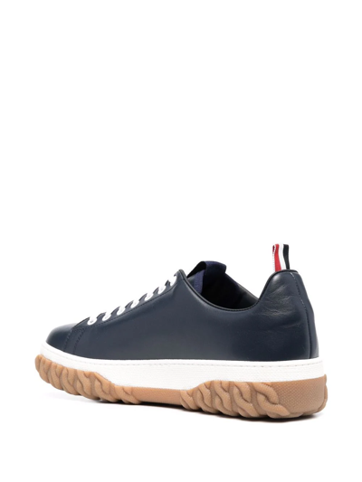 Shop Thom Browne Court Lace-up Sneakers In Blue