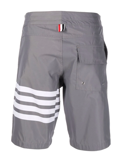 Shop Thom Browne 4-bar Swim Shorts In Grey