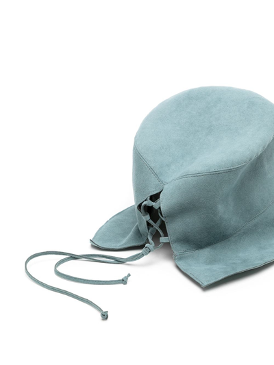 Shop Muller Of Yoshiokubo Saddle Suede-effect Bucket Hat In Blue