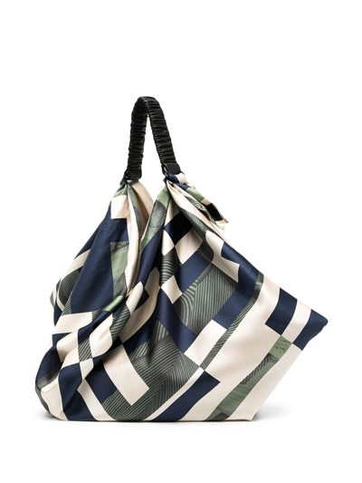 Muller Of Yoshiokubo A-maze Large Tote Bag In Blue