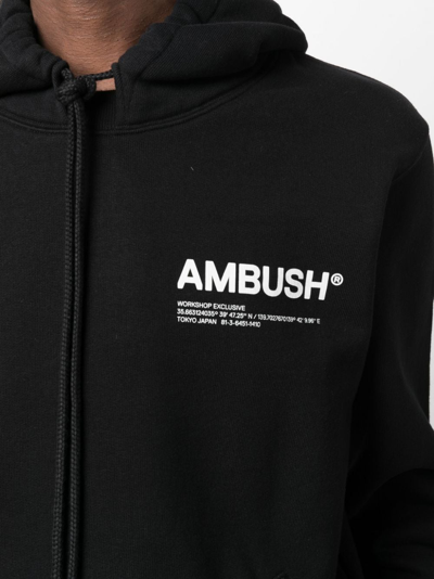 Shop Ambush Wksp Logo-print Hoodie In Schwarz