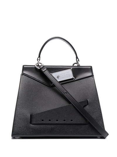 Shop Maison Margiela Snatched Leather Tote Bag In Black