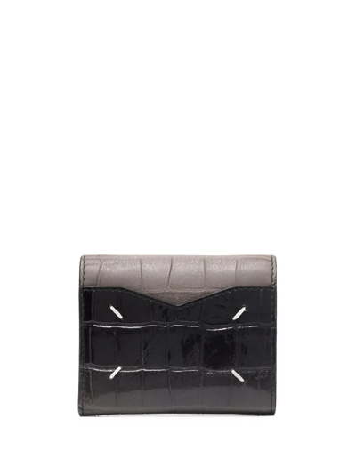 Shop Maison Margiela Two-tone Leather Wallet In Black