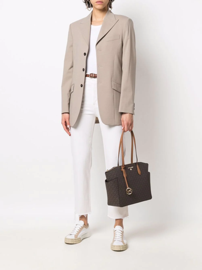 Michael Michael Kors Marylin Medium Brown Shoulder Bag With All-over Monogram Woman M Michael Kors In Braun