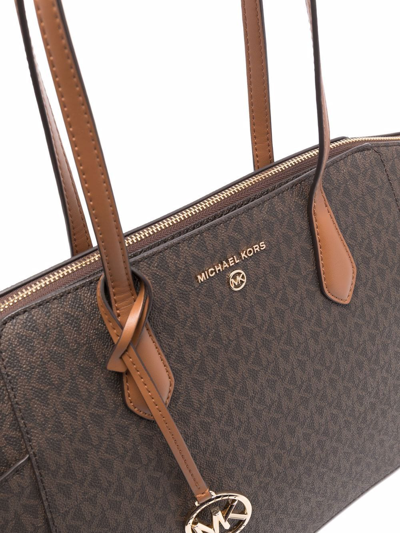 Michael Michael Kors Marylin Medium Brown Shoulder Bag With All-over Monogram Woman M Michael Kors In Braun