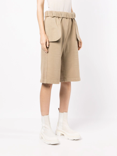 Shop Dion Lee Cotton Knee-length Shorts In Brown