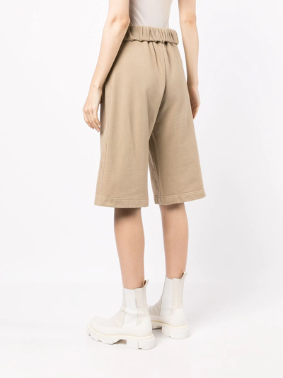 Shop Dion Lee Cotton Knee-length Shorts In Brown