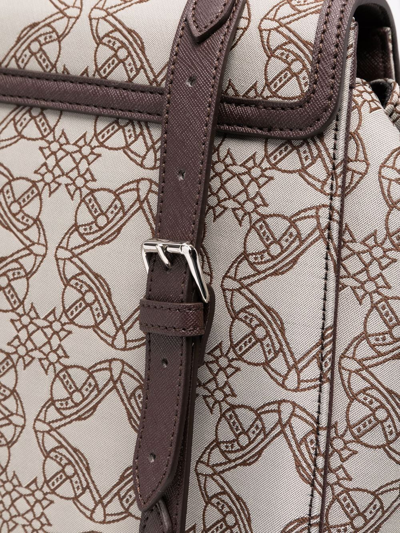 Shop Vivienne Westwood Orb-plaque Detail Backpack In Braun