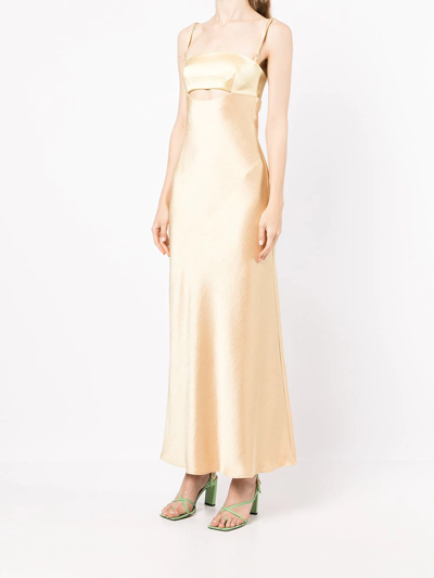 Bec & Bridge Carrie Cut-out Satin Maxi Dress In Multi Yellow | ModeSens