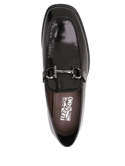 Shop Ferragamo Slip-on Leather Loafers In Schwarz