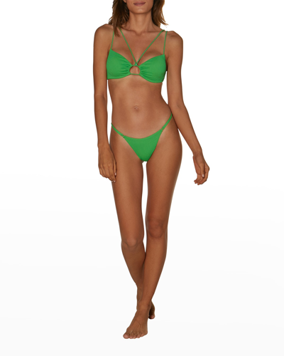 Shop Vix Firenze Kate Strappy Bikini Top In Green