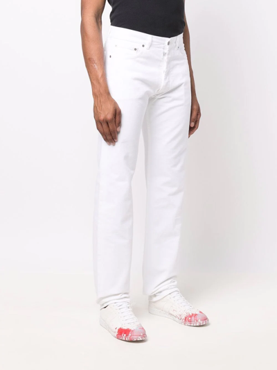 Shop Maison Margiela Straight-leg Cotton Jeans In White