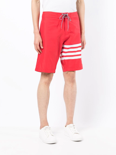 Thom Browne 4-bar Swim Tech Board Short In Rot