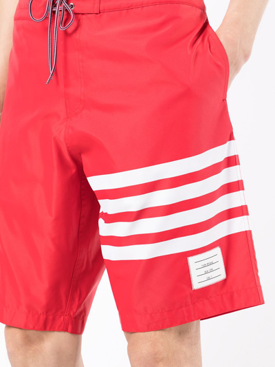 Shop Thom Browne 4-bar Swim Shorts In Rot