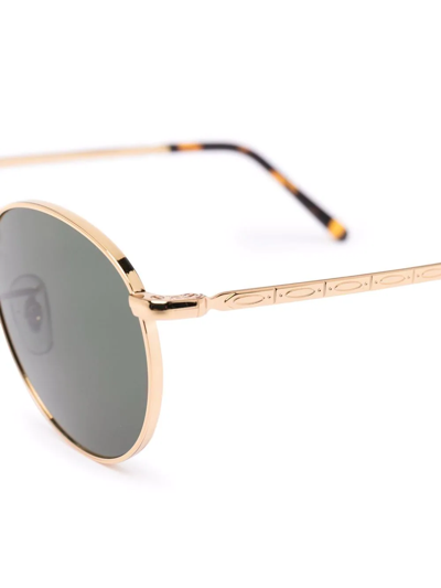 Ray Ban Round Frame Sunglasses In Gold