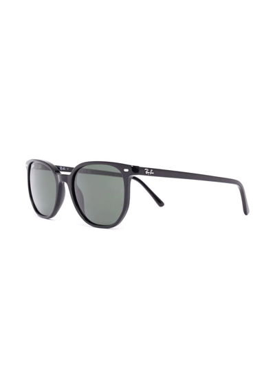 Ray Ban Rectangle Frame Sunglasses In Schwarz