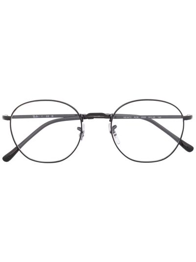 Ray Ban Oval Frame Glasses In Schwarz