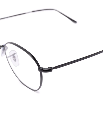 Ray Ban Oval Frame Glasses In Schwarz