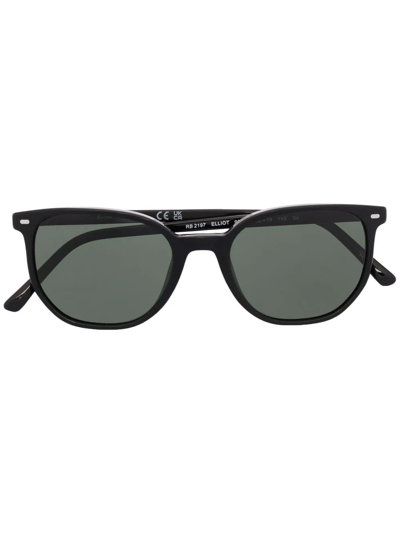 Ray Ban Rectangle Frame Sunglasses In Schwarz