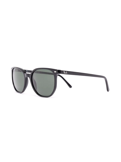 Ray Ban Rectangle Frame Sunglasses In Schwarz