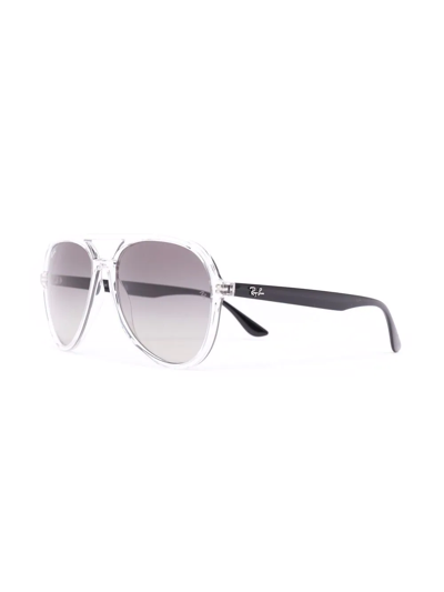 Shop Ray Ban Transparent Aviator Sunglasses In Nude