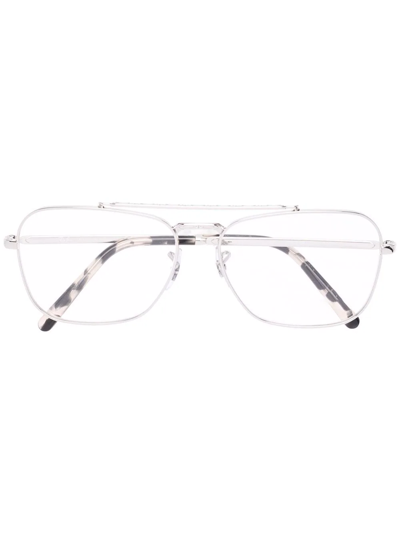 Shop Ray Ban Tortoiseshell Effect Tip Glasses In Silber