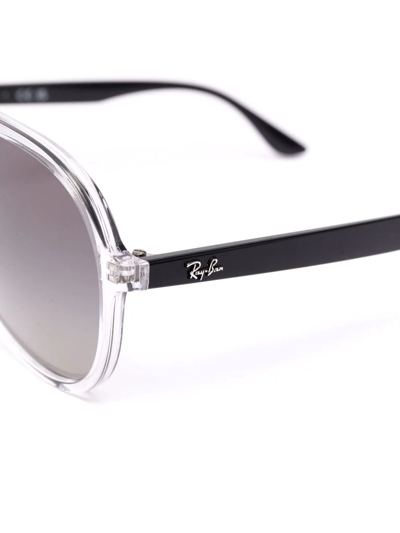 Shop Ray Ban Transparent Aviator Sunglasses In Nude