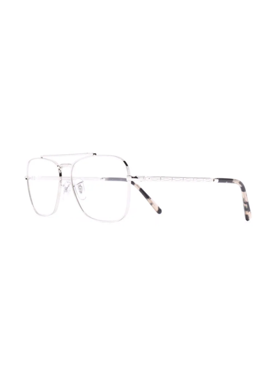 Ray Ban Tortoiseshell Effect Tip Glasses In Silber
