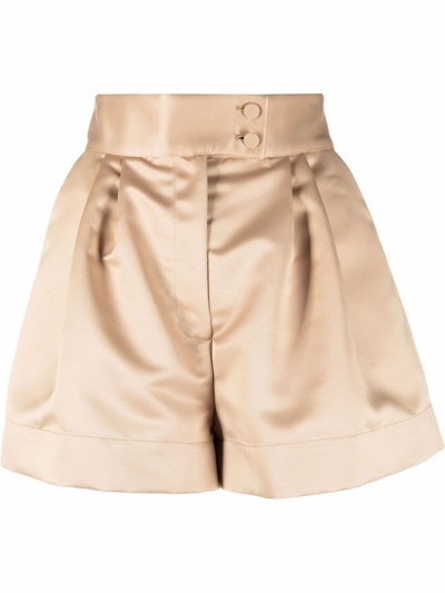 Shop Styland High-waisted Chino Shorts In Nude