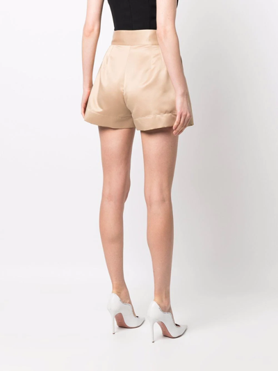 Shop Styland High-waisted Chino Shorts In Nude