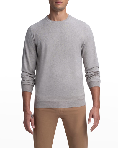 Shop Bugatchi Men's Heathered Cotton/cashmere Crewneck Sweater In Stone