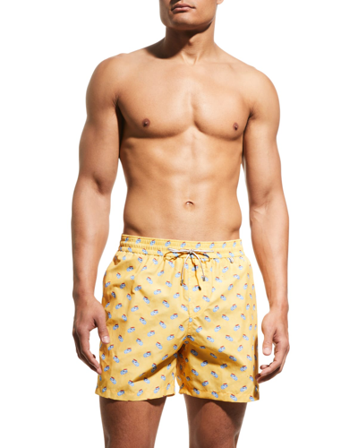 Shop Loro Piana Men's Bay Toys-print Swim Shorts In T0up Orange Toy C