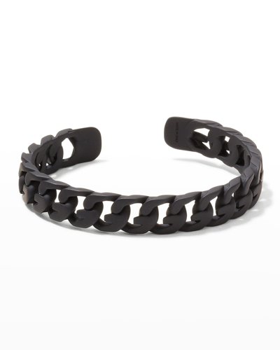Shop Givenchy Men's G-chain Bangle Bracelet In Black
