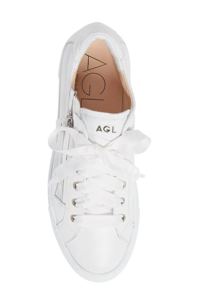 Shop Agl Attilio Giusti Leombruni Double Zip Sneaker In White Leather