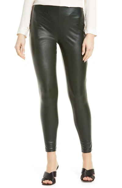 Shop Vince Camuto Faux Leather Leggings In Dark Willow