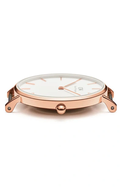 Shop Daniel Wellington Classic Petite Mesh Strap Watch, 32mm In Rose Gold/black /rose Gold