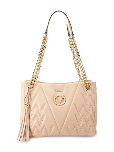 Shop Valentino By Mario Valentino Women's Luisa Victory Rose Quilted Leather Shoulder Bag