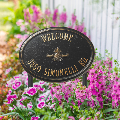 FRONTGATE DESIGNER OVAL LAWN ADDRESS PLAQUE 