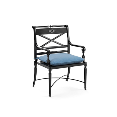 Frontgate Single-piped Outdoor Chair Cushion In Resort Stripe Gingko Rain