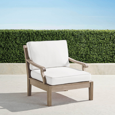 Frontgate Cassara Lounge Chair With Cushions In Weathered Finish